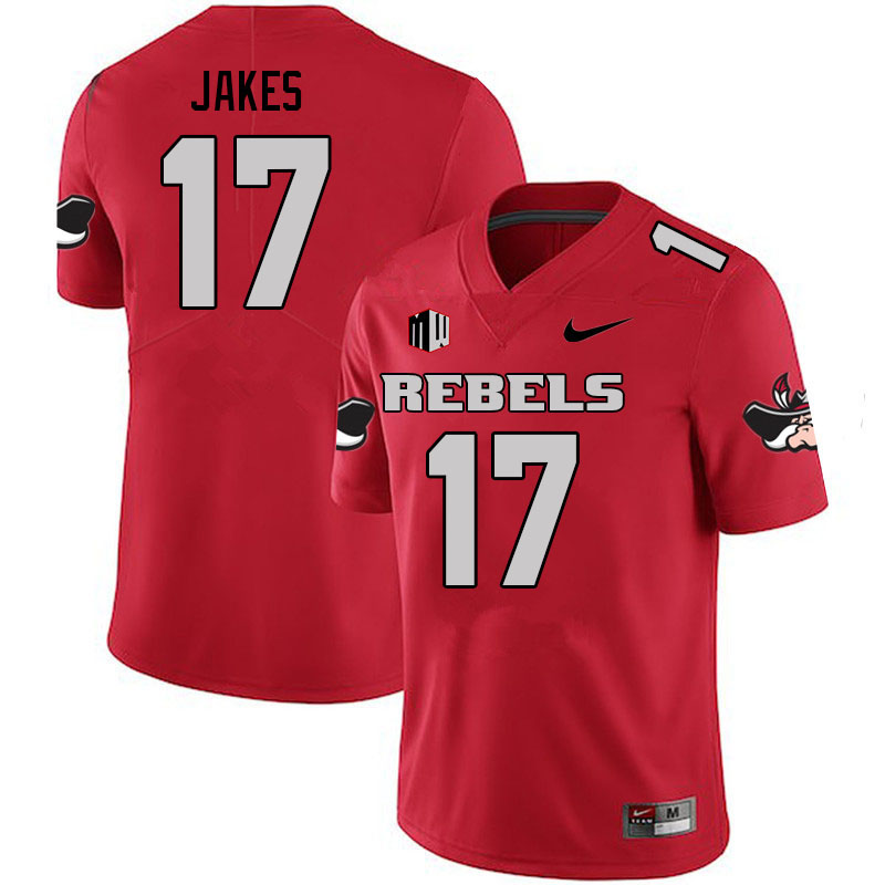 Men #17 Jordan Jakes UNLV Rebels College Football Jerseys Sale-Scarlet